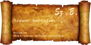 Szever Bertalan névjegykártya